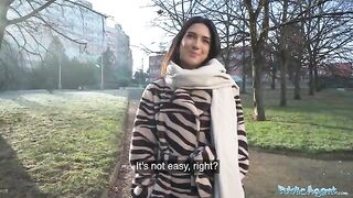 A beautiful European student gets fucked by a stranger for cash