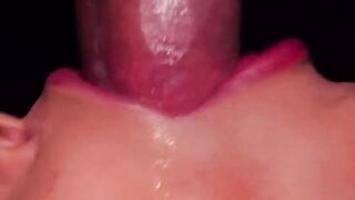 The best blowjob with a burst condom and cum in mouth ASMR