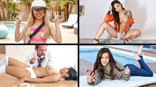 Little Asian cuties compilation featuring Ember Snow, Honey Gold, Lulu Chu, and Vina Sky