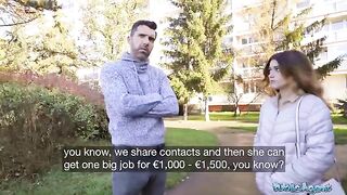 Public Agent Cheating wife gets fucked by a stranger for cash