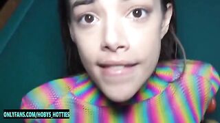Petite slut Harmony Wonder gets her throat fucked and pussy pounded hard
