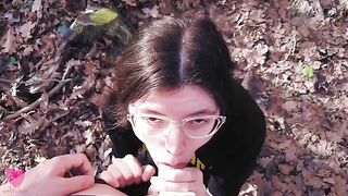 The best blowjob moments with the hot nerdy girl wearing glasses