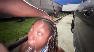 Truck stop sex with a married girl who loves to suck dick