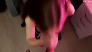 A hot chick seduced her roommate by showing her feet and mini-skirt