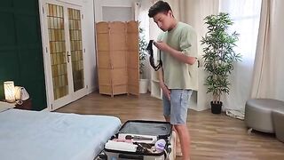 I caught my foreign friend jerking off in my panties, and things got spicy