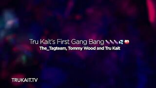 College girl Tru Kait experiences her first gang bang with intense, rough action
