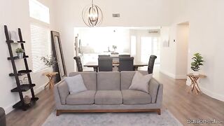 A tiny Asian pussy is being caressed and fucked by a huge dick in a passionate scene