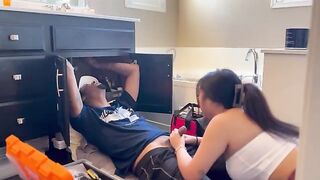 An Asian girl got fucked by the repairman in a steamy session