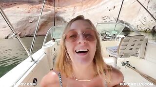 A couple has a naughty sex adventure on a boat during their vacation, fueled by Molly Pills