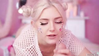 All cute girls love when they are covered with hot cum on their faces