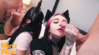 Two kitties get cum in ass, starring adventurous Anna Batman