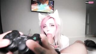 A pretty baby plays video games while her boyfriend fucks her wet pussy