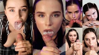 A juicy blowjob compilation with intense orgasms and messy finishes