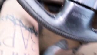 A girl masturbates and has sex with her Uber driver