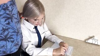A cute girl seduced her tutor for sex after class