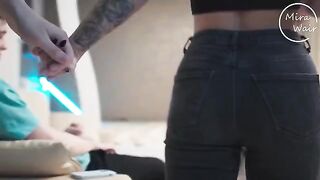 A hot wife arranged a sex surprise for her husband in a steamy scene