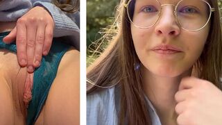 Outdoor and public compilation of a 18-year-old girl with big labia