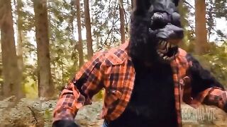 After a date, the girl transforms into a wolf and rides him hard