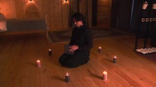 Exorcism of a hot MILF with big tits, a priest's role play