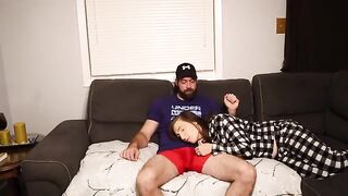 A stepmom takes a big risk with her stepson on the couch
