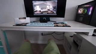 Spy drone catches petite brunette masturbating in a private moment