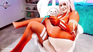 Zero Two masturbates with a toy until she reaches a powerful climax in this steamy solo scene