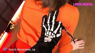 White Mask banged nerdy cosplay bitch Velma on Halloween