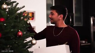 The Christmas surprise for the young couple was a breathtaking gift of huge natural boobs