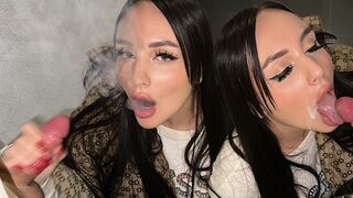A girl was caught cheating on her boyfriend while smoking a cigarette