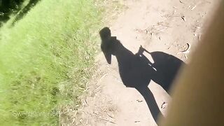 Short-haired girl fucked by a guy with a big dick in the forest