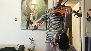 The couple tried to practice violin but ended up making love