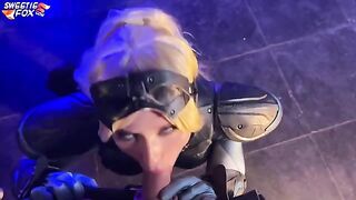 Horny Nova from Starcraft gets her pussy full of cum after giving a deepthroat blowjob