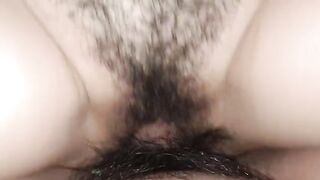 A woman with a wet pussy is being penetrated and cummed inside
