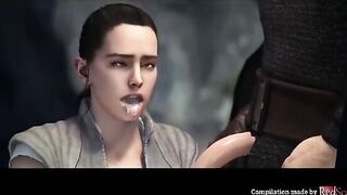 Star Wars compilation with Rey and other characters in animated scenes