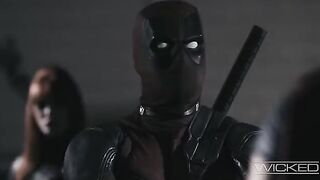 Deadpool and Black Widow fuck four sexy babes with no mercy