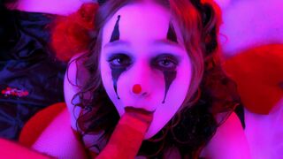 A kinky clown gets his cock sucked by a girl in this sexy video