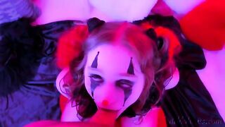 A kinky clown gets his cock sucked by a girl in this sexy video