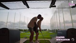 A night date golf ends up in a rough sex session with a blonde babe