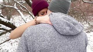 A wife gets her pussy full of cum in a snow storm