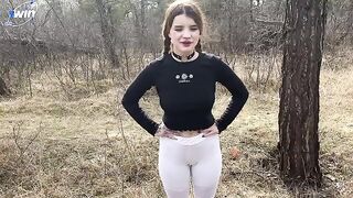 Hello, forest crazy girl! Enjoy outdoor action in HD