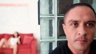Pervert guy caught his stepmom masturbating in the bathroom