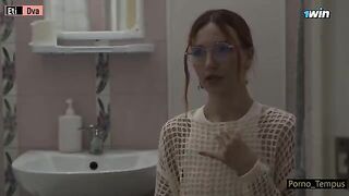 Russian schoolgirl fucked by her stepdad and his mate after college