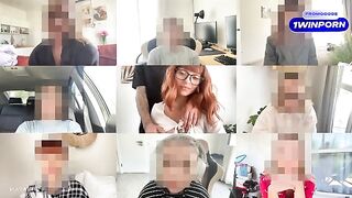 Redhead babe gets cum inside her pussy on Zoom