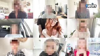 Redhead babe gets cum inside her pussy on Zoom