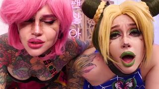 Purple Bitch and JoJo in hot anal threesome action