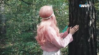A young girl got lost in the forest and met a forester