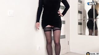 A step mom checked the size of her stepson's cock