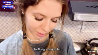 A girl doesn’t mind having sex with her flatmate in the kitchen from time to time