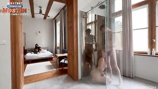 They saw friends fucking in the shower and wanted to try it too