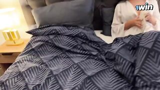 The stepson fucked his stepmom on a rainy, stormy night